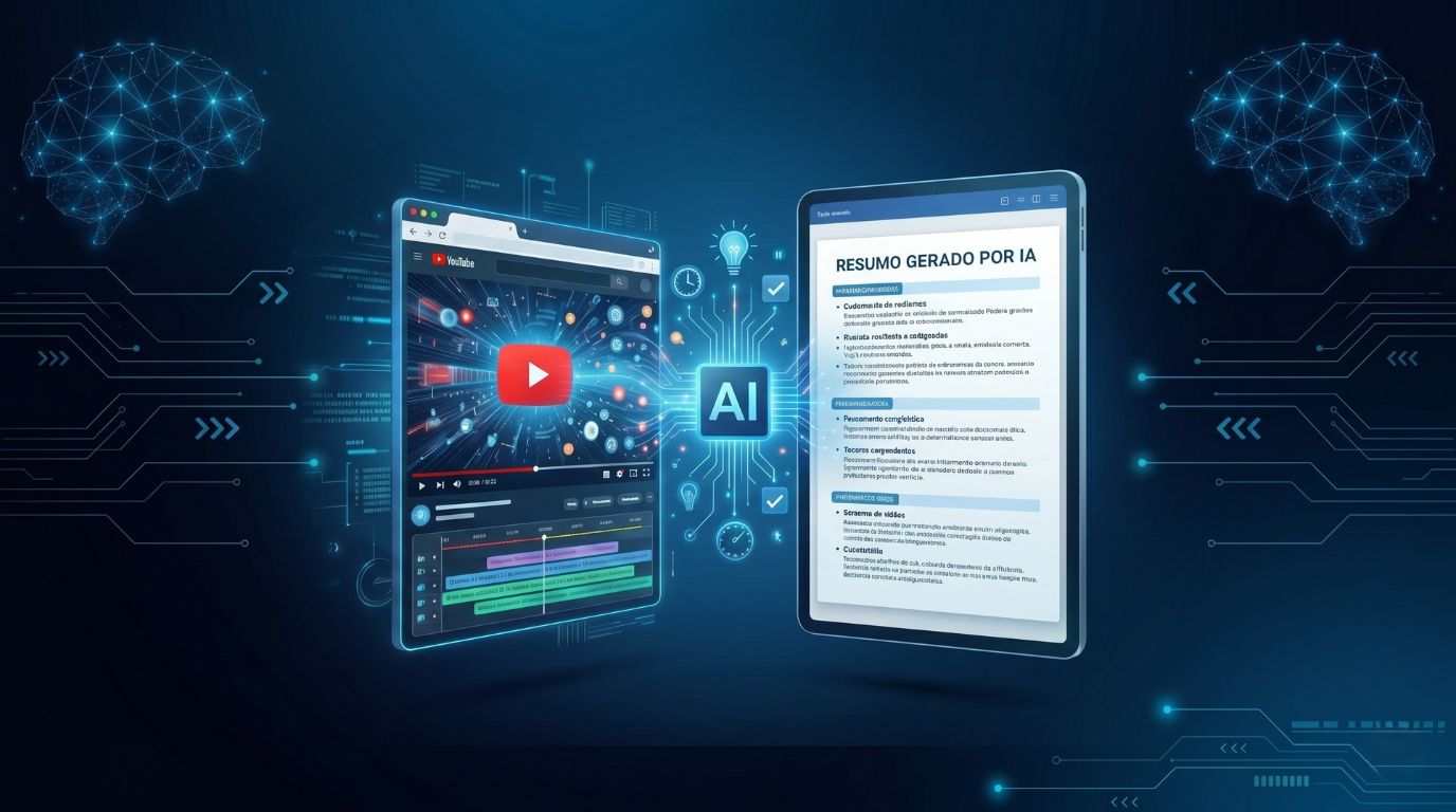 Mockup Resumo de Vídeos IA